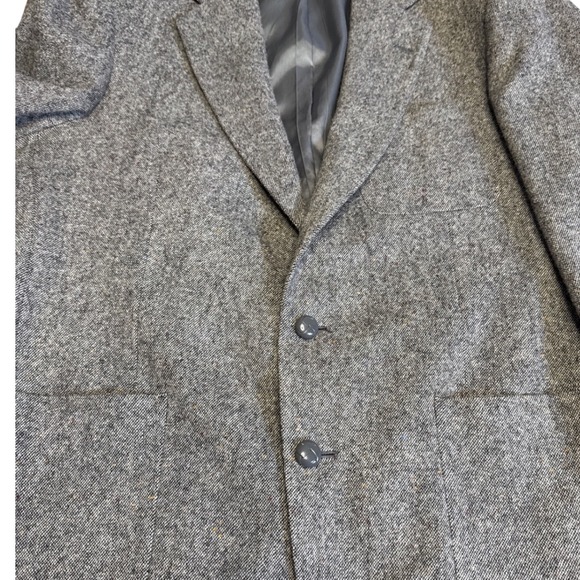 Courtney Tweed Blazer Elbow Patch Wool Mens Gray Sport Coat Jacket - Picture 4 of 9